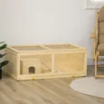 Wooden Hamster Habitat with Sliding Tray – Natural, 100cm