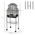 Metal Bird Cage with Swing 50.5x40x63cm – Black