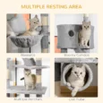 Cat Tree Indoor Adjustable Height 240-260cm – Light grey