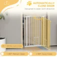 Extra Tall Steel Pet Gate with Cat Flap – White, 74–80cm