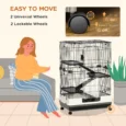 Four-Level Small-Animal Cage with Wheels – Black
