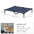 Raised Dog Bed Metal Frame Large Portable – Blue