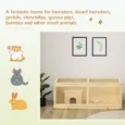 Wooden Hamster Habitat with Sliding Tray – Natural, 100cm