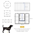 Eight-Panel Metal Dog Exercise Pen – Grey, 60cm