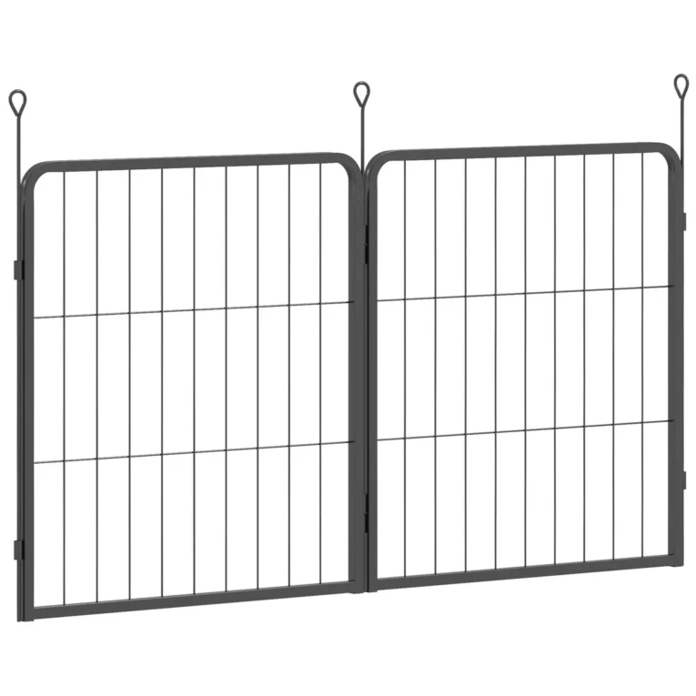 Two-Panel Dog Playpen Extension Pack with Stakes – Black, 60cm High