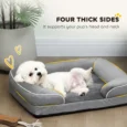 Small Memory-Foam Pet Sofa Bed – Grey, 70 × 60cm