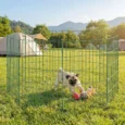 8-Panel Pet Playpen Medium Dogs Indoor Outdoor 80cm – Green
