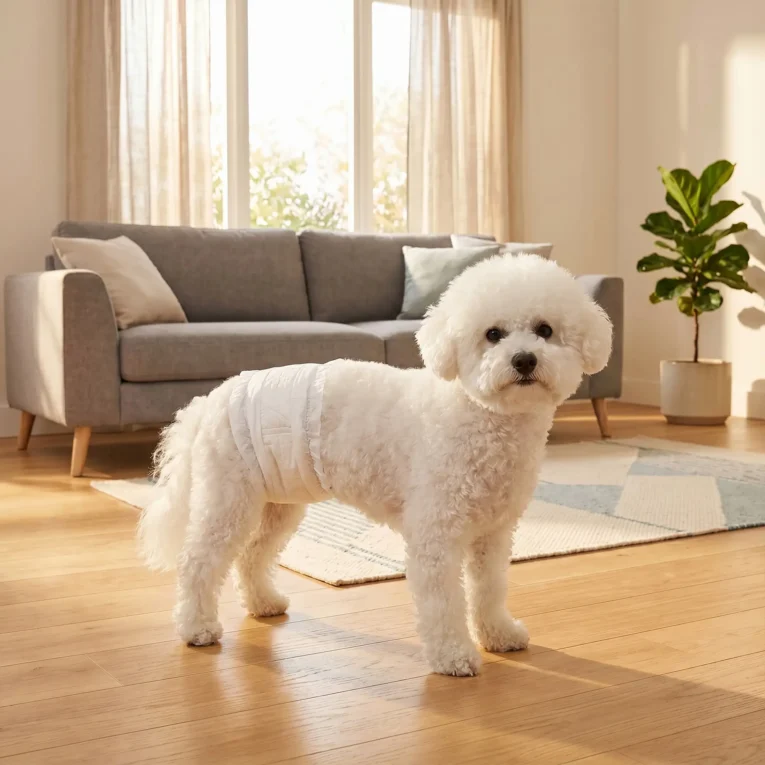 Dog Nappies Male M 45-64cm Waist – White