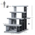 Four-Step Cat Stairs with Toy Platform – Grey, 64cm