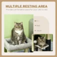 Compact Cat Tower with Bed and Grooming Brush – Grey, 48cm