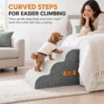 Dog Steps 3-Step Non-Slip Removable Cover – Light Grey