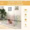 Eight-Panel Metal Pet Playpen – Multicolour, 60cm