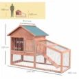 Two-Tier Wooden Rabbit Hutch with Side Run and Tray – 144cm