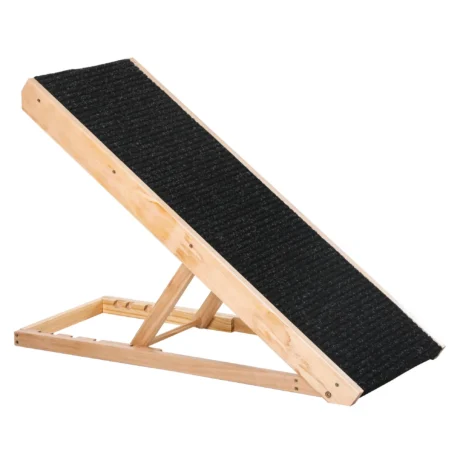 Folding Adjustable Dog Ramp – Black, Four Heights