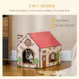 Cardboard Cat Hideaway with Scratching Surface