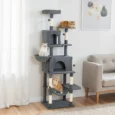 Tall Cat Activity Tower with Two Hammocks – Dark Grey, 202cm