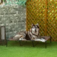 Large Raised Mesh Dog Bed with Carry Bag – Brown, 122cm