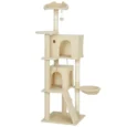 Cat Climbing Tower with Dens and Hammock – Beige, 160cm