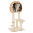 Cat Activity Tower with Enclosed Den and Play Toys – Beige, 100cm