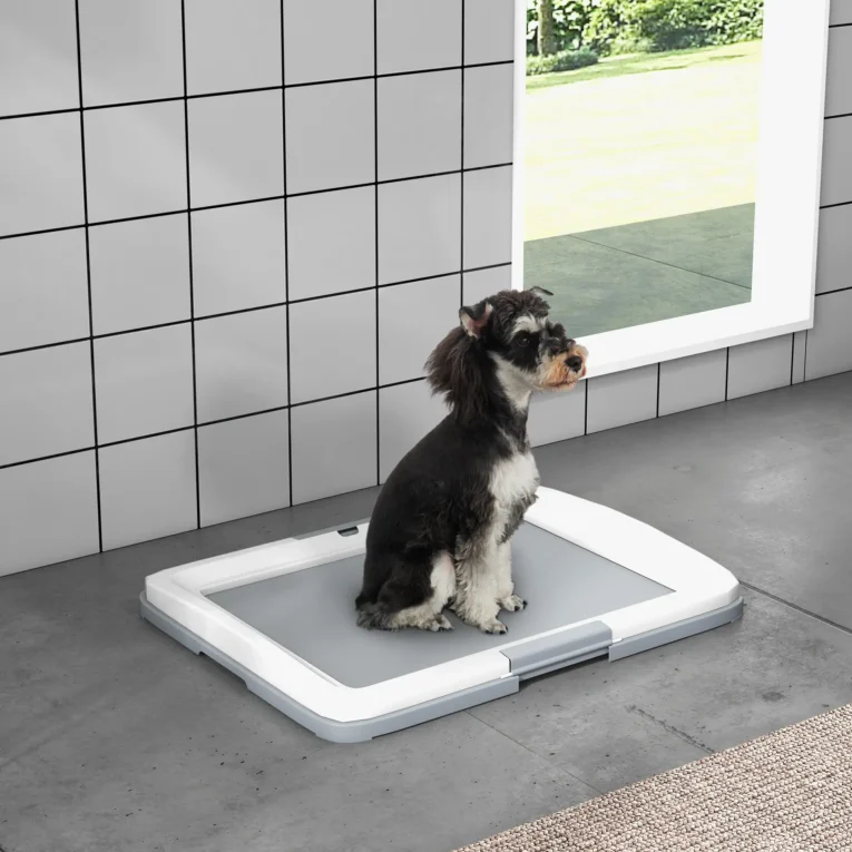 Dog Toilet 63L x 48.5W x 6Hcm – Grey and white Dog Toilet 63L x 48.5W x 6Hcm – Grey and white