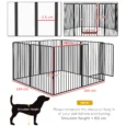 Eight-Panel Steel Dog Playpen with Gate – Black, 100cm High