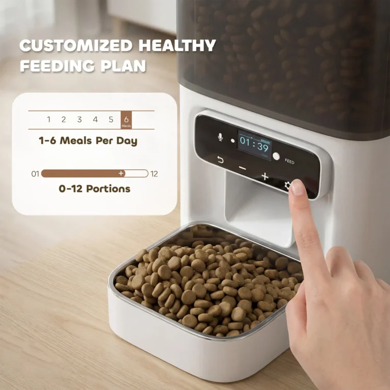 Programmable Automatic Cat Feeder with Voice Recorder – White, 4.5L Programmable Automatic Cat Feeder with Voice Recorder – White, 4.5L