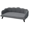 Shell-Back Dog Sofa with Washable Cushion – Grey