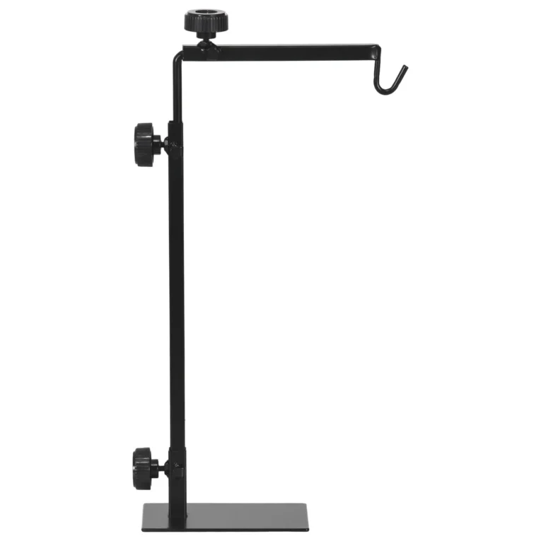 Adjustable Steel Reptile Lamp Stand – Black