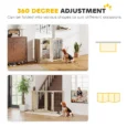 Four-Panel Folding Dog Gate with Door – Oak Tone, 91.5cm High