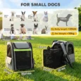 Expandable Pet Backpack with Mesh Doors – Light Grey, 10kg Capacity