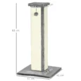 Tall Sisal Cat Scratching Column with Toy – Grey, 81cm