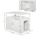 Cat Litter Cabinet with Adjustable Divider – White, 76cm