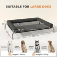 Raised Mesh Dog Bed with Removable Bolster – Black, 130cm