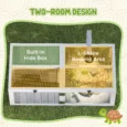 Wooden Tortoise House with Lamp Holder and Clear Panels – Grey