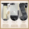 Cat Activity Tower with Scratching House – Charcoal grey