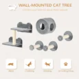 Wall-Mounted Cat Shelf and Den Set – Grey and Beige