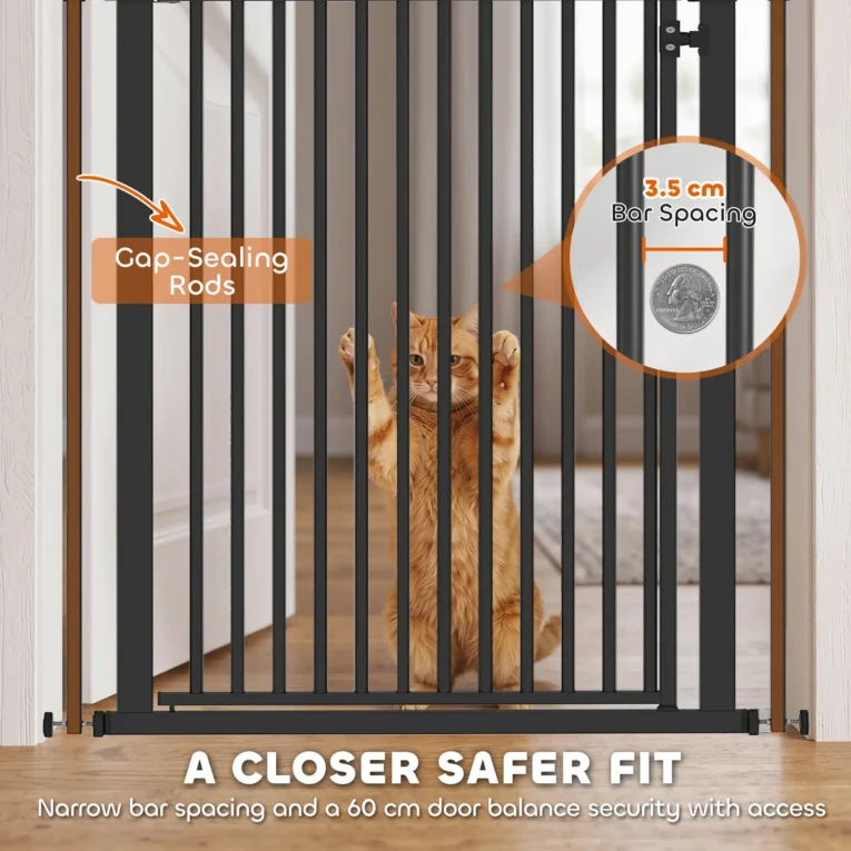 Extra Tall Pet Gate Adjustable No-Drill 112-200cm – Black Extra Tall Pet Gate Adjustable No-Drill 112-200cm – Black