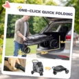 Three-Wheel Folding Dog Stroller with Dual Entry – Grey