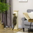 Sisal Cat Scratching Post with Toy – Oak and Cream, 80cm