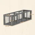 Wooden Cat Run Tunnel with Three Removable Doors – Grey, 150cm