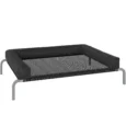 Raised Dog Bed with Removable Bolster – Black, 110cm