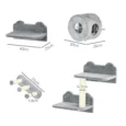 Wall-Mounted Cat Tree with Steps and Perch – Grey and cream