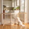 Three-Panel Folding Wooden Dog Gate – Natural, 150cm