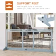 Adjustable Freestanding Dog Gate – Blue Grey, 104–180cm