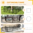 Eight-Panel Steel Dog Playpen – Black, 60cm High