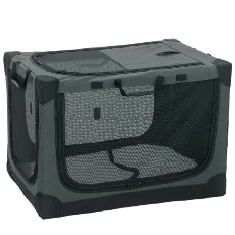 Folding Fabric Dog Travel Crate with Cushion &ndash; Army Green, 76cm
