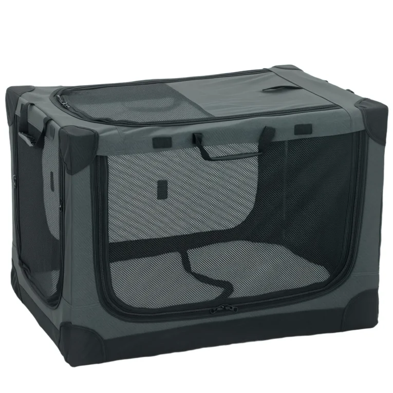 Folding Fabric Dog Travel Crate with Cushion – Army Green, 76cm