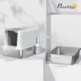 Covered Steel Cat Litter Box with Filters – White, 60.5cm