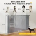 Retractable Mesh Dog Gate – Grey, Extends to 140cm