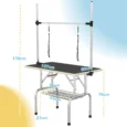 Folding Dog Grooming Table with Adjustable Arm – Black, 107cm